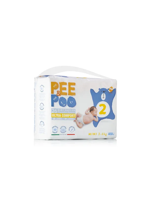 Pee & Poo Mini pannolini taglia 2 26 pz cotone