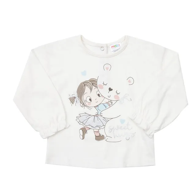 Mawi T-shirt manica lunga jersey bimba panna stampa