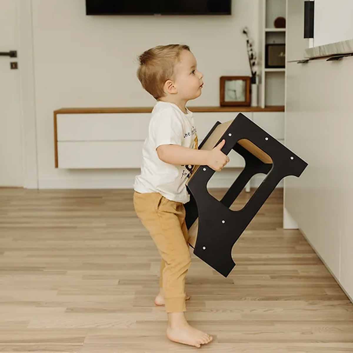 The Dida Montessori sgabello legno nero bambino