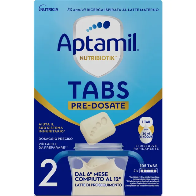 Aptamil Nutribiotik Tabs 2 latte proseguimento 6-12 mesi 105 tabs