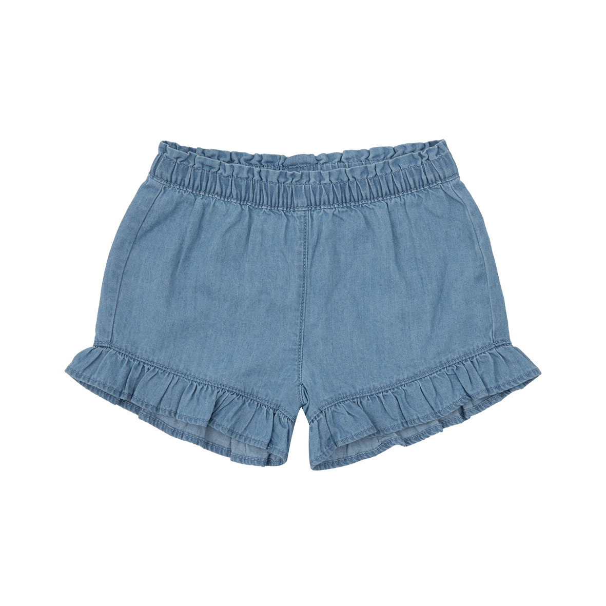 Toys Center Baby short bimba denim blu elastico con rouches