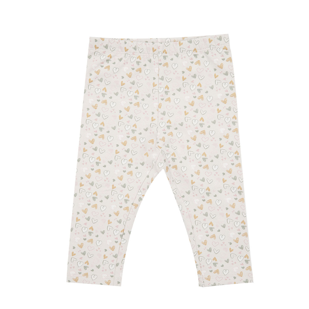Toys Center Baby legging bimba beige felpato cuoricini