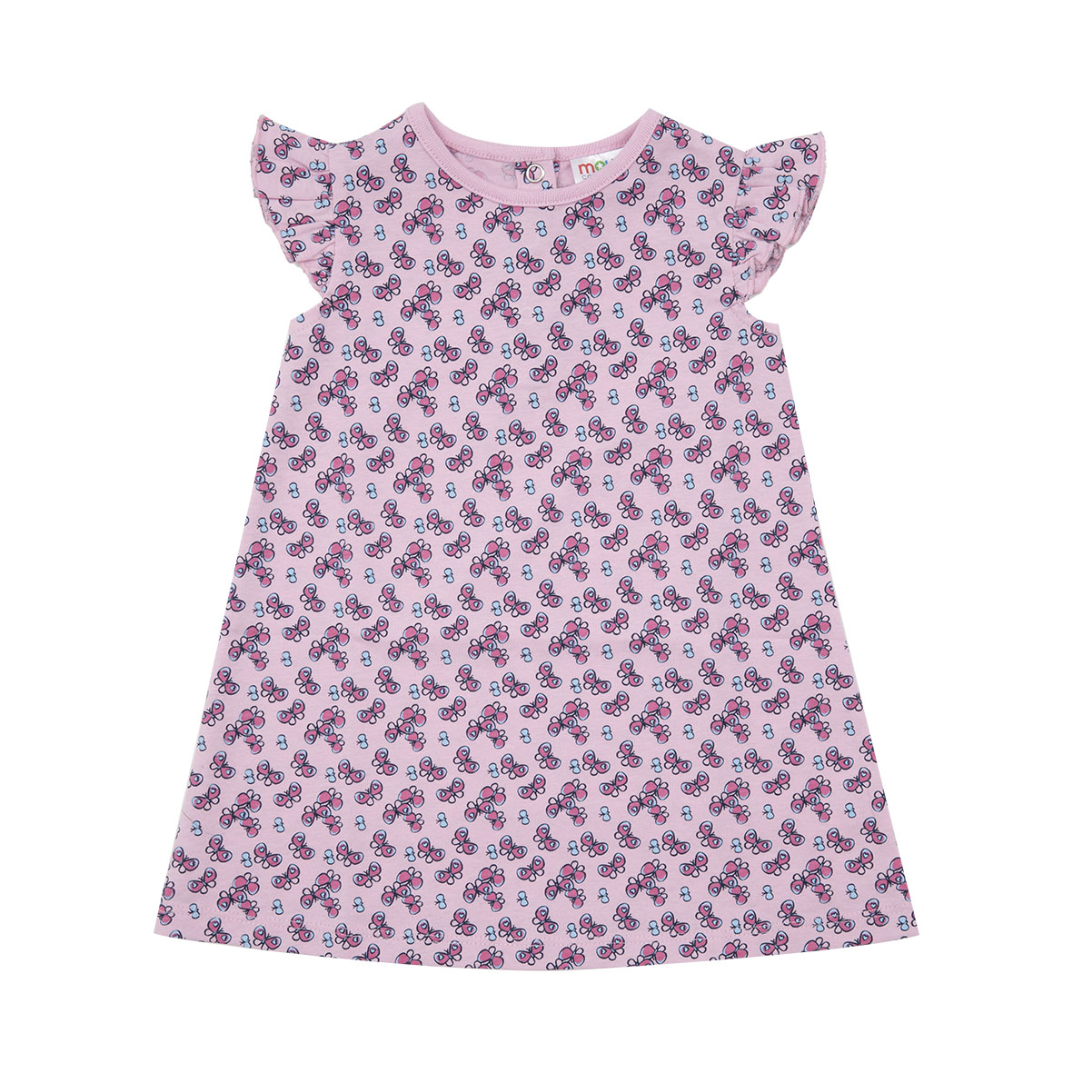 Abito estivo bimba rosa stampa farfalle canottiera rouches
