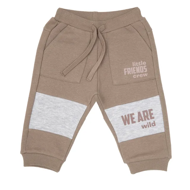 Toys Center Baby pantalone felpato bimbo marrone tasconi