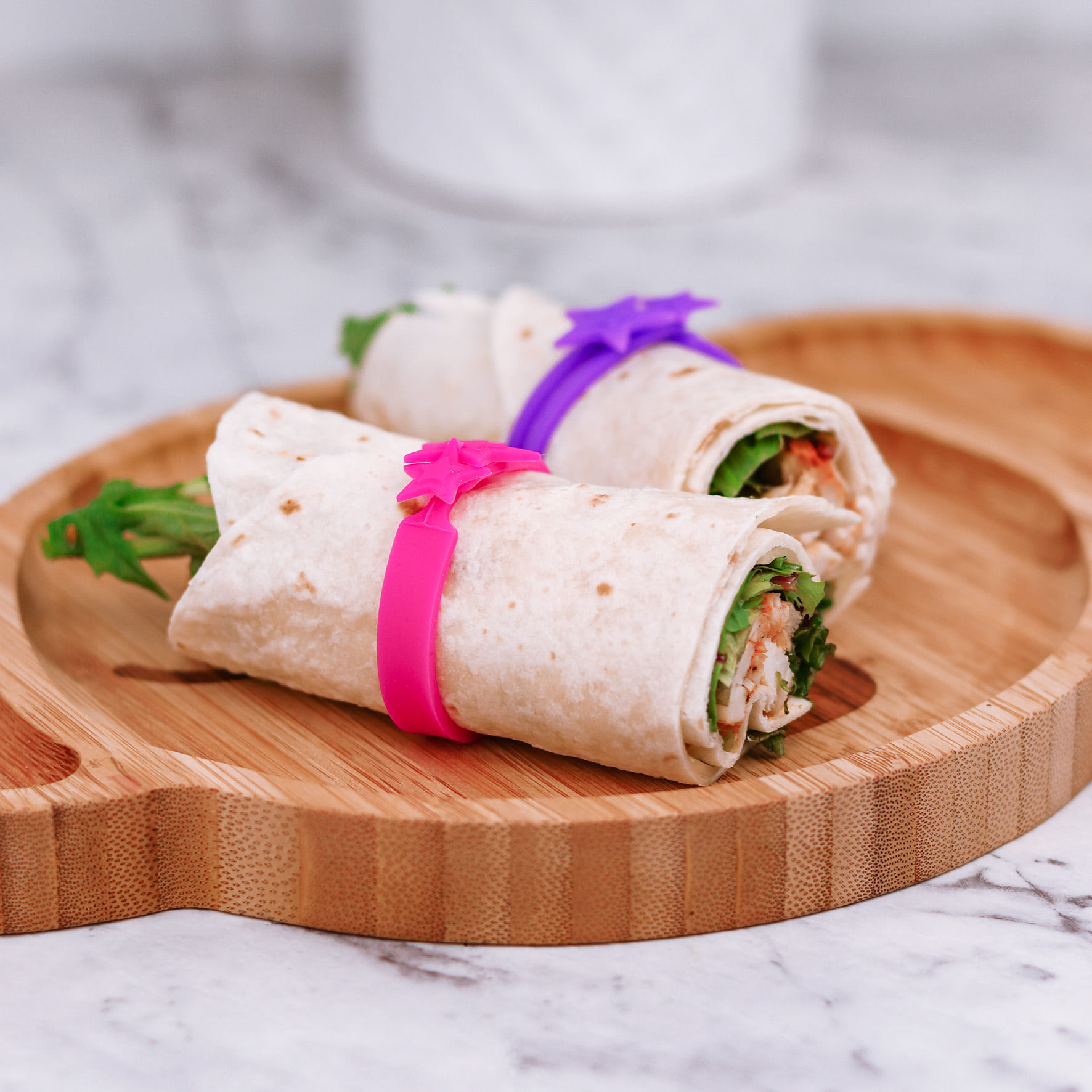Lunchpunch Wrap fasce in silicone rosa per wrap 4 pezzi