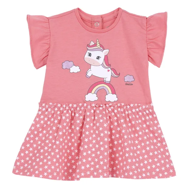 Chicco vestito bambina maniche corte tessuto leggero
