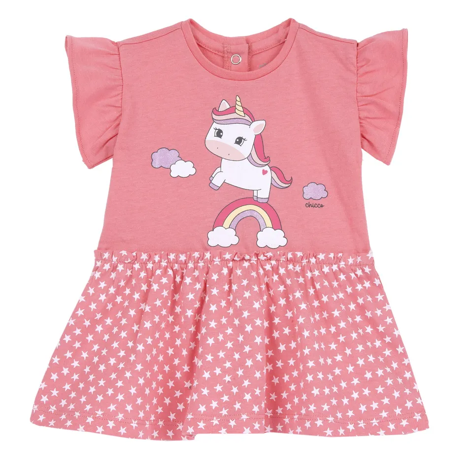 Chicco vestito bambina maniche corte tessuto leggero