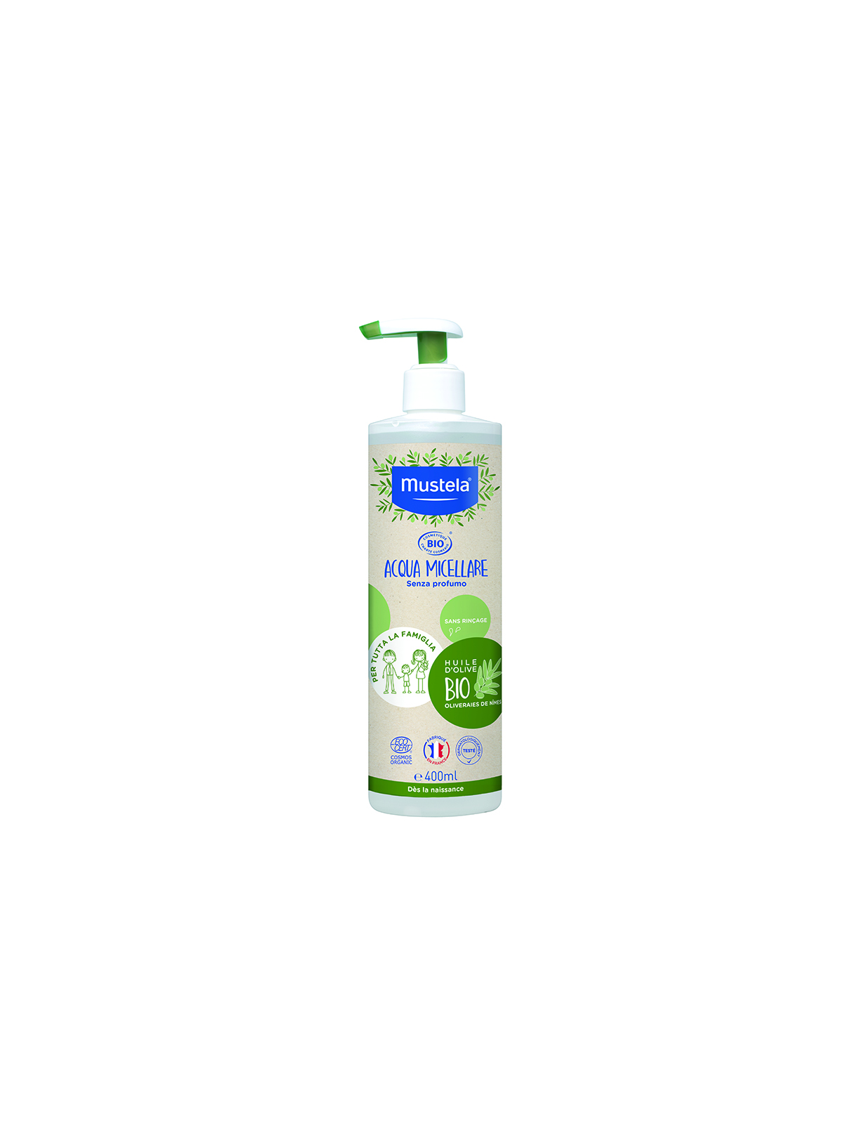 Acqua micellare bio viso corpo 400 ml senza profumo