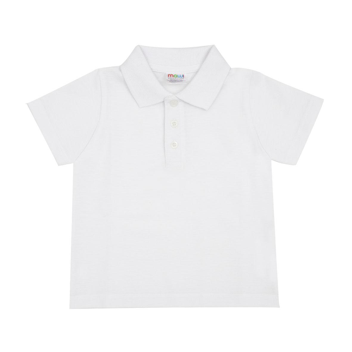 Polo Bimbo Manica Corta Basic Bianca Tinta Unita