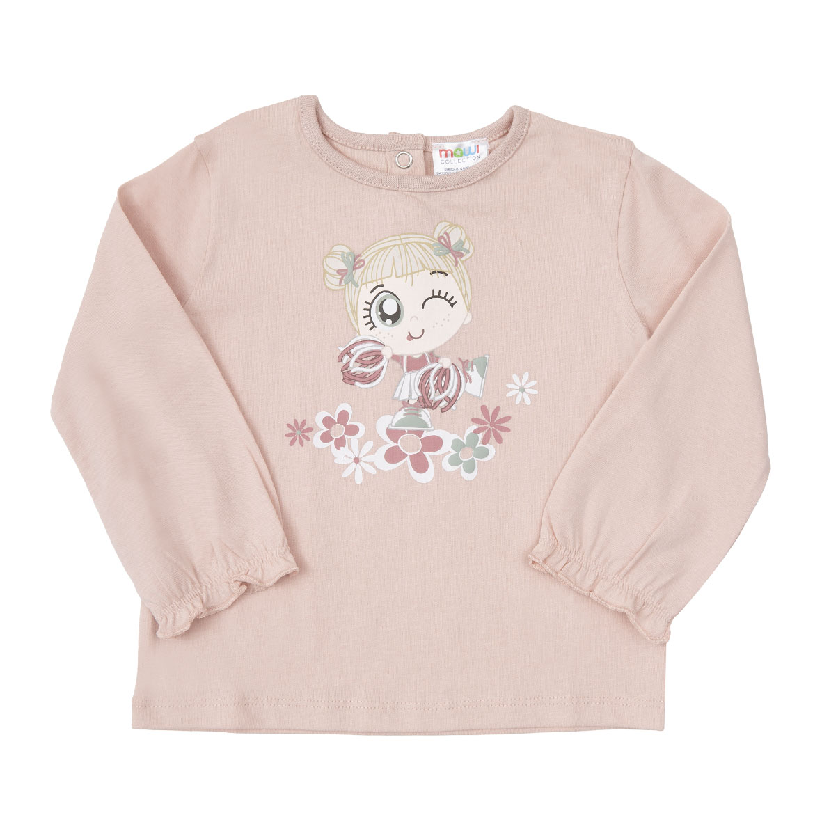 Mawi maglia jersey bambina manica lunga rosa cotone