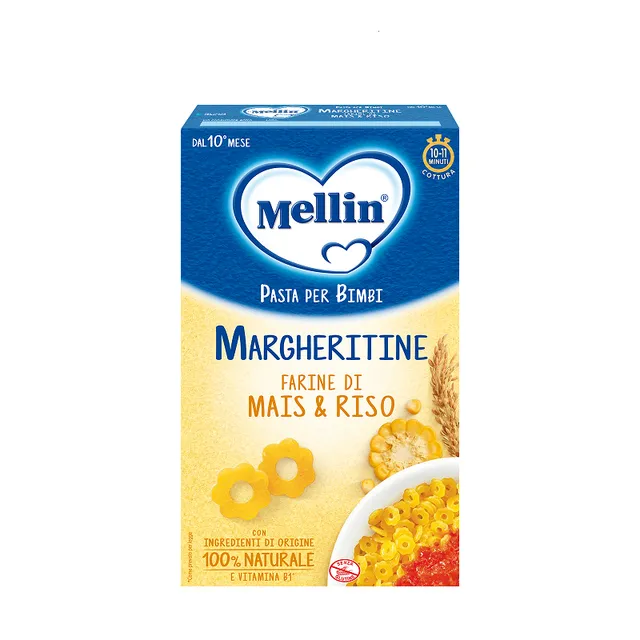 Mellin Pasta dei Bimbi Margheritine mais riso 280g 10 mesi