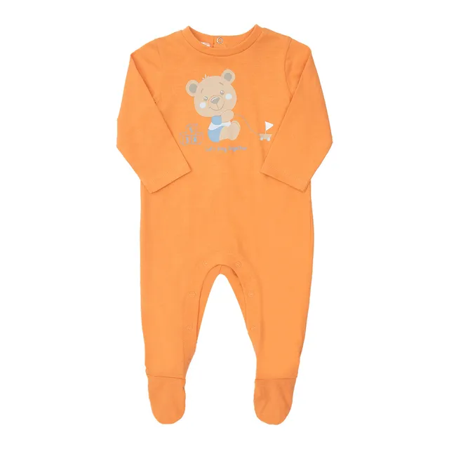 Toys Center Baby tutina neonato arancione orsetto con piedini