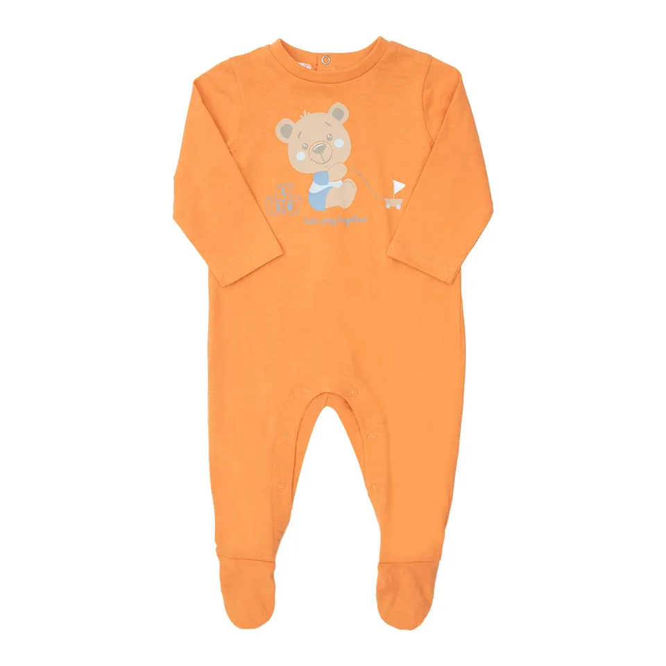 Toys Center Baby tutina neonato arancione orsetto con piedini