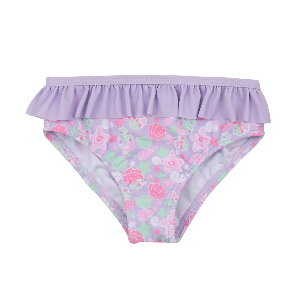 Costume Mutandina Bimba Lilla Frill Stampa Marina Cotone