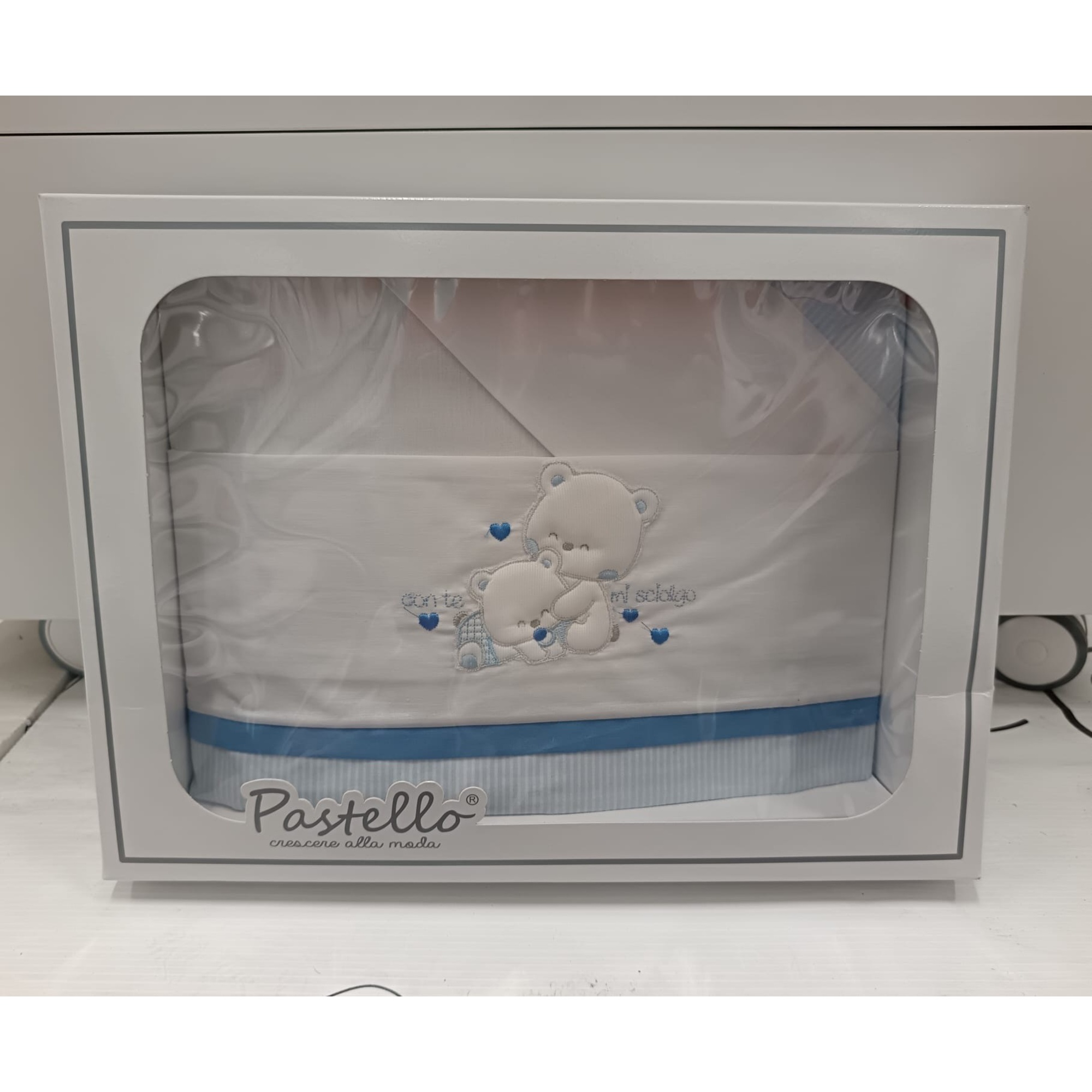 Set Lenzuolino Neonato Pastello azzurro orsetti