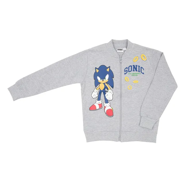 Toys Center Baby Sonic felpa zip bimbo grigia maniche lunghe