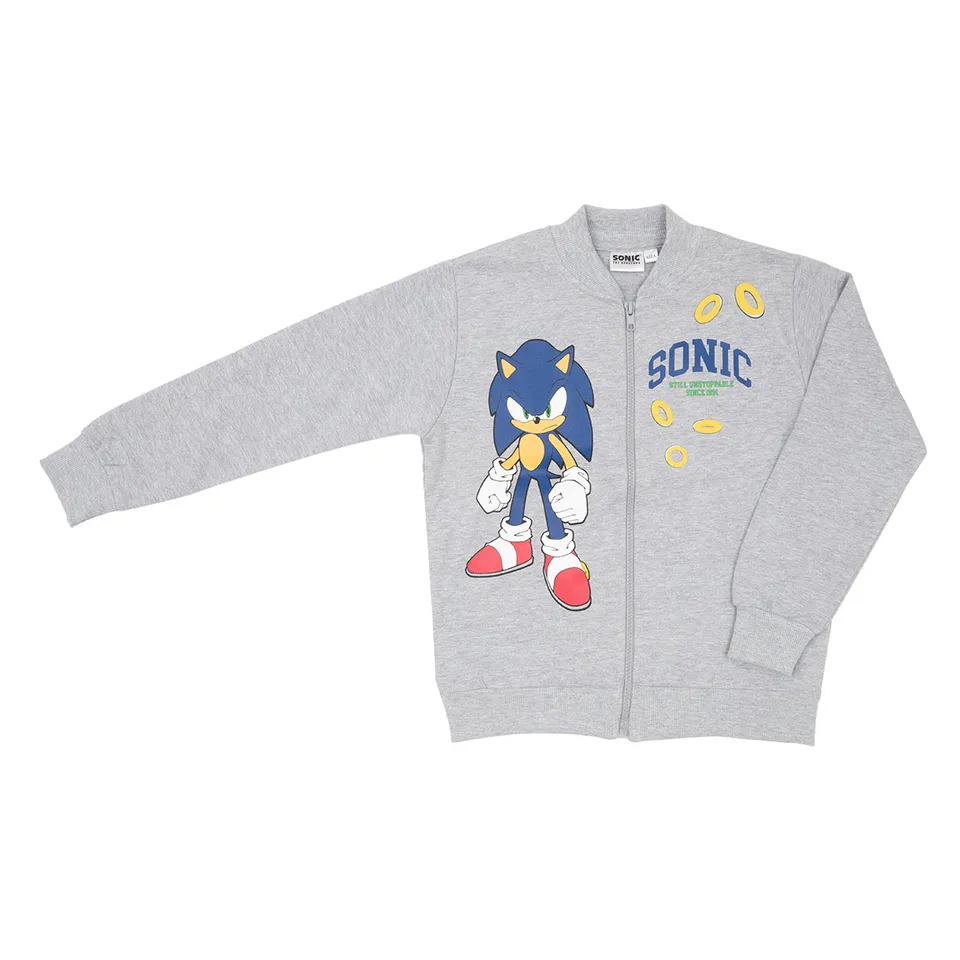 Toys Center Baby Sonic felpa zip bimbo grigia maniche lunghe