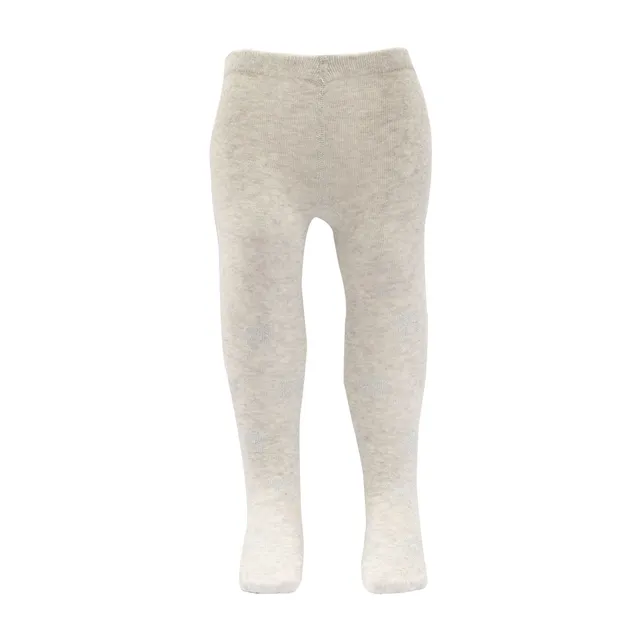 Collant bimba grigio chiaro tinta unita morbido