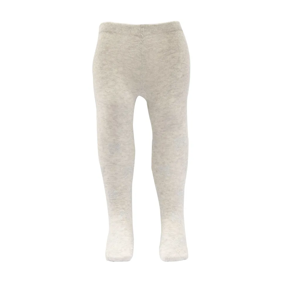 Collant bimba grigio chiaro tinta unita morbido