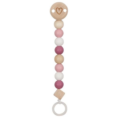 The Dida catenella portaciuccio legno cuore rosa