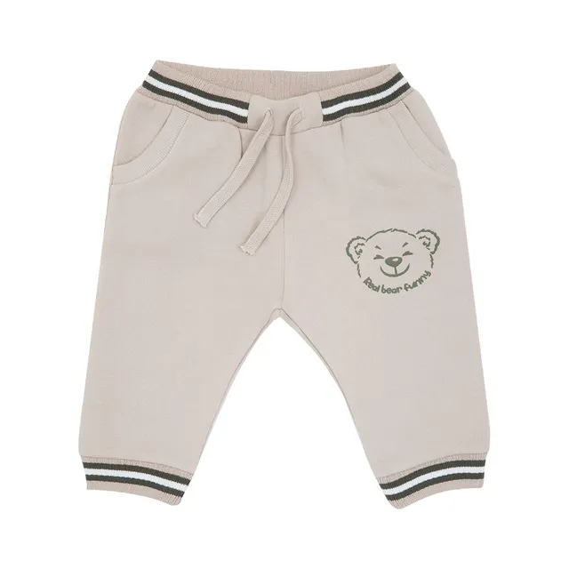 Toys Center Baby pantalone felpato bimbo panna orsetto