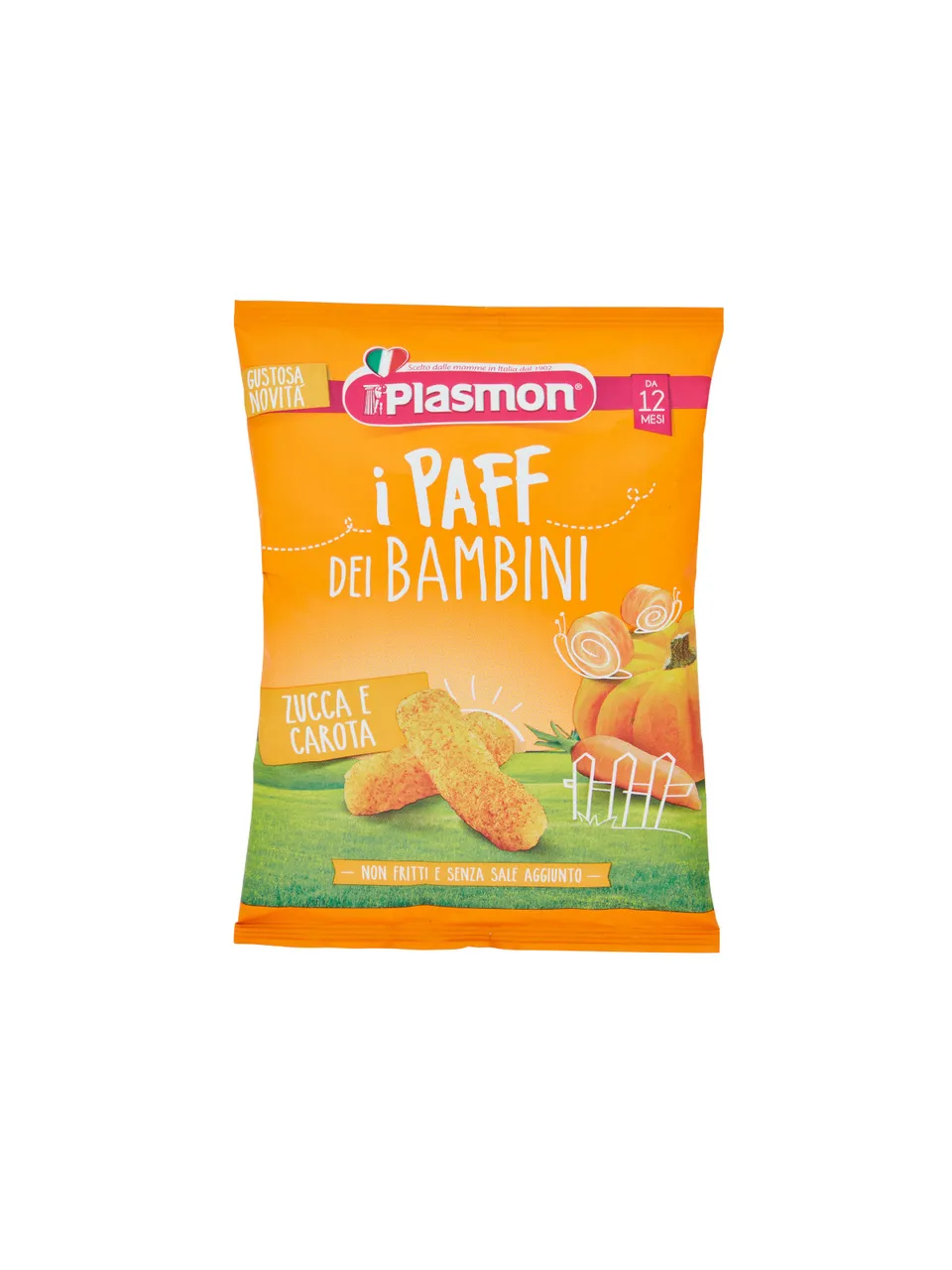 Plasmon Paff Carote e Zucca snack 15 g salato