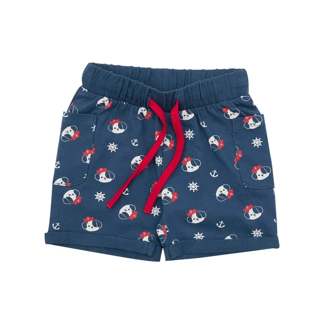 Chicco short jersey bimbo blu cagnolini tasche elastico