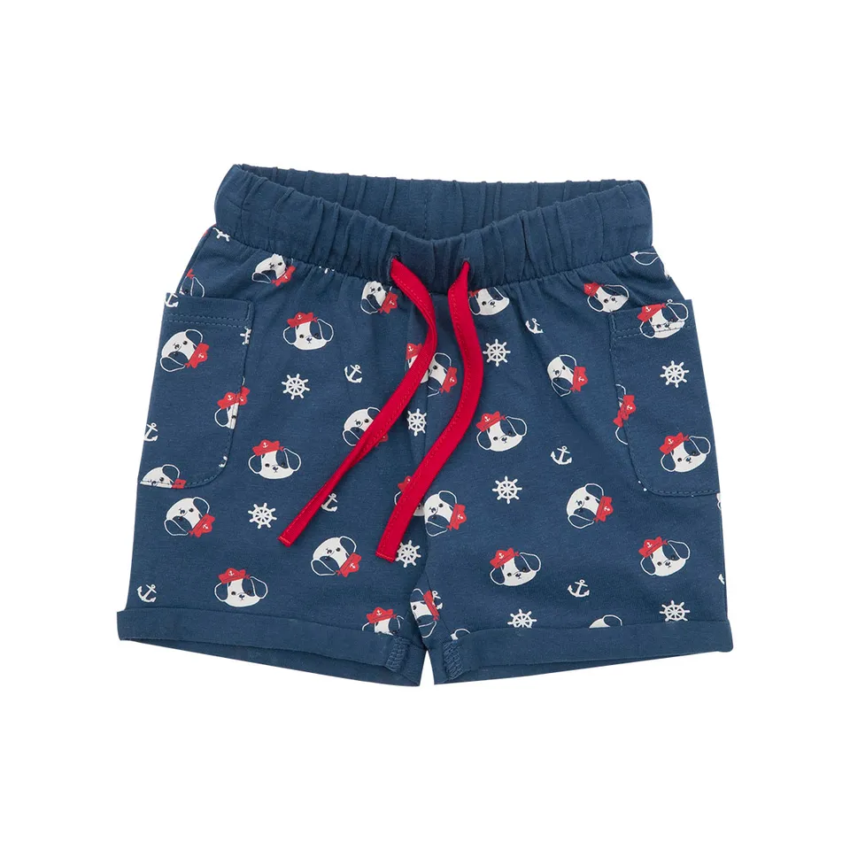Chicco short jersey bimbo blu cagnolini tasche elastico