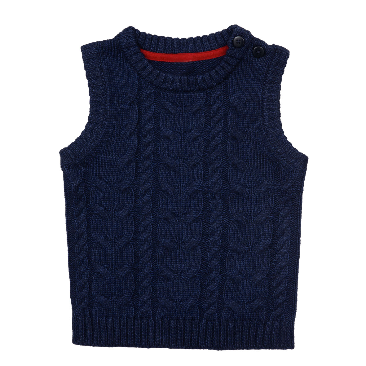 Mawi gilet bambina tricot trecce blu viscosa