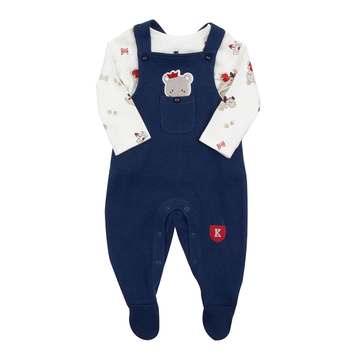 Toys Center Baby Mawi Barboteuse Waffle Top Interlock set 2 pezzi