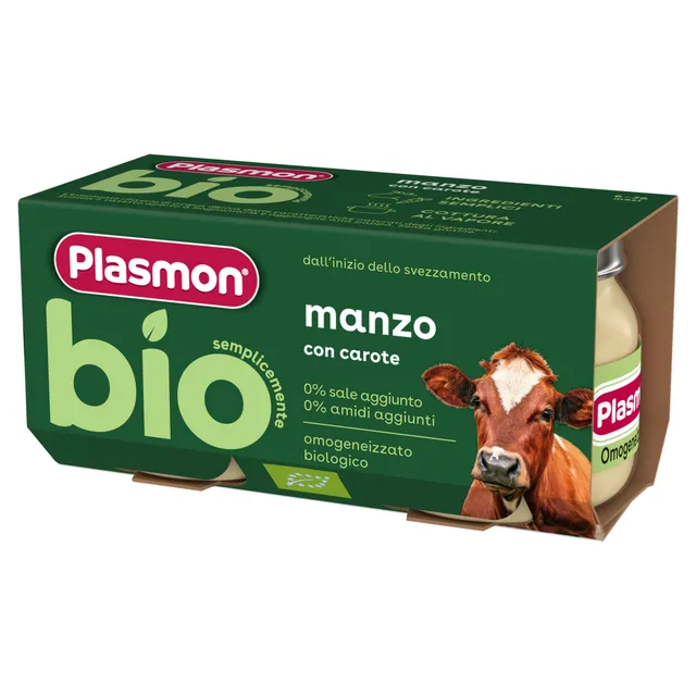 Plasmon Omogeneizzato Manzo Bio 2x80 g Senza Glutine