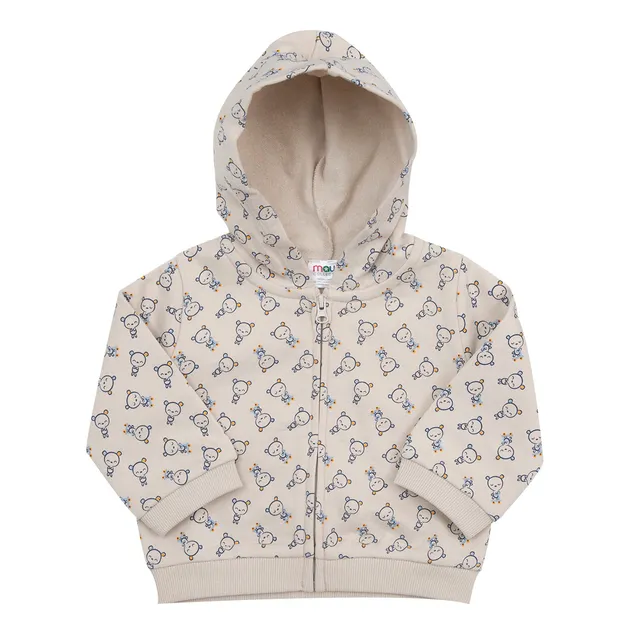 Toys Center Baby felpa zip bimbo beige con animaletti