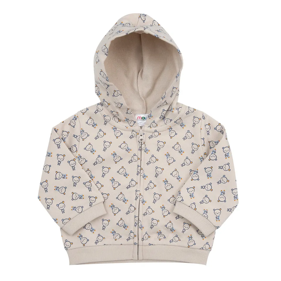 Toys Center Baby felpa zip bimbo beige con animaletti