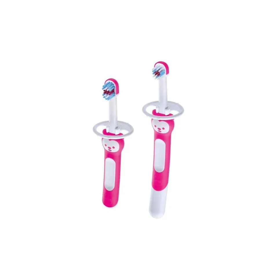 MAM Learn to Brush spazzolino set da 2 rosa setole morbide