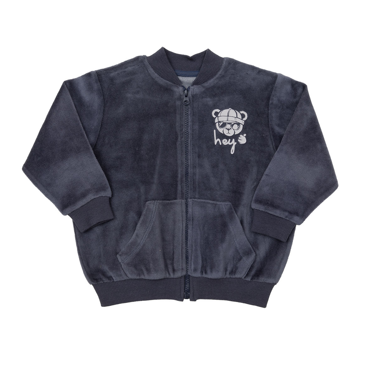 Mawi cardigan bambino ciniglia tasca orsetto con zip