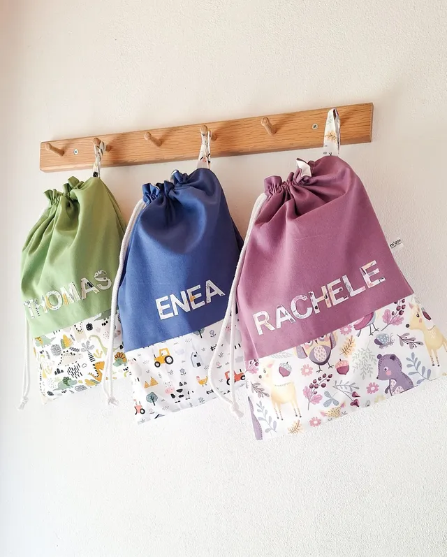 M'Amélie Creations Sacco Cambio Cotone Personalizzato Asilo