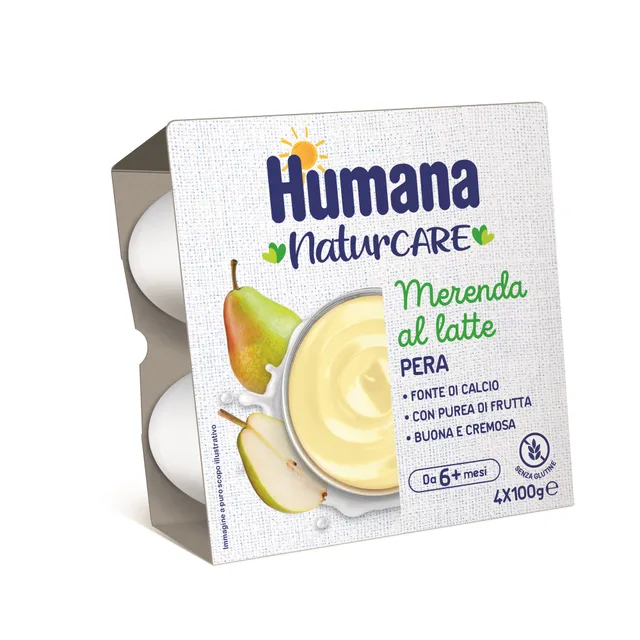 Humana Merenda al Latte pera 4x100g calcio