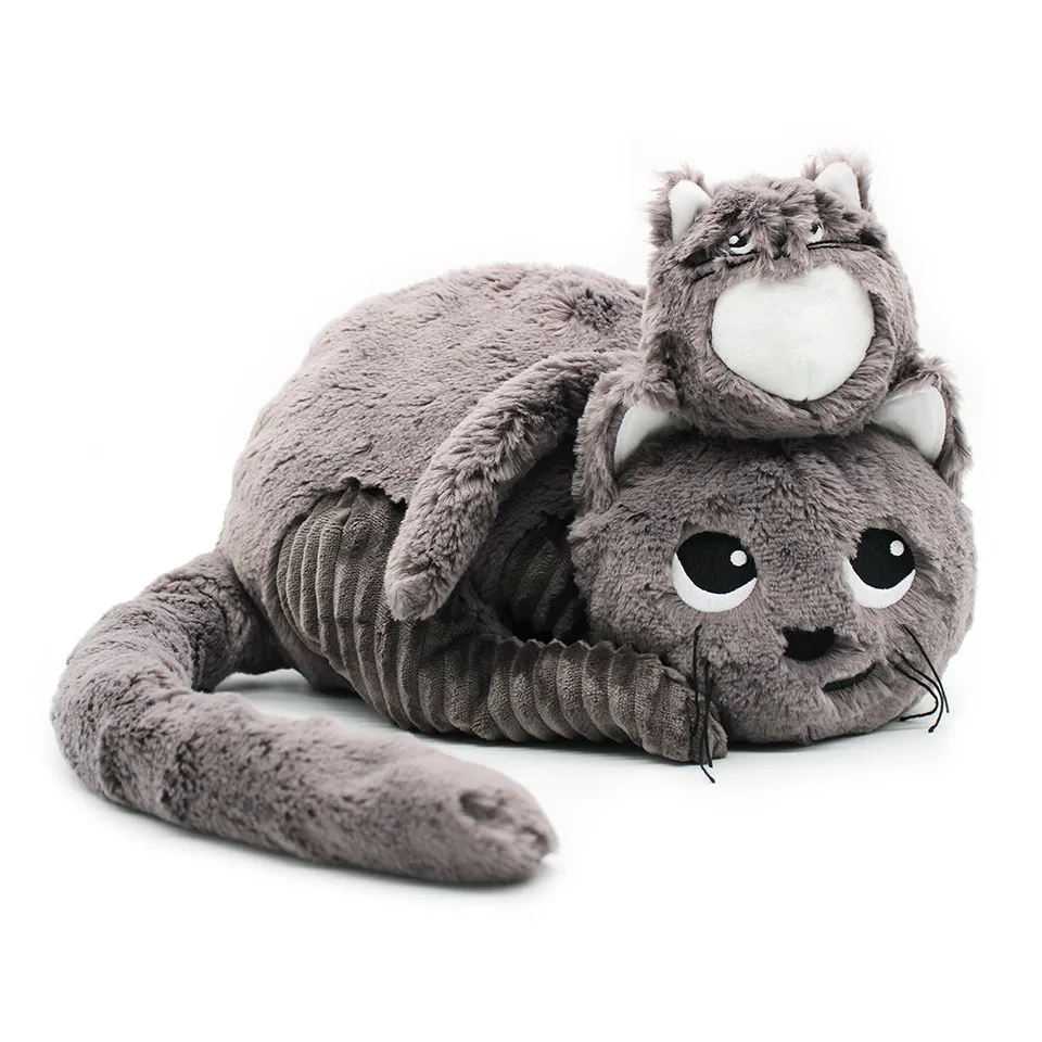 Les Deglingos Ptipotos peluche gatto Miaou grigio 32 cm