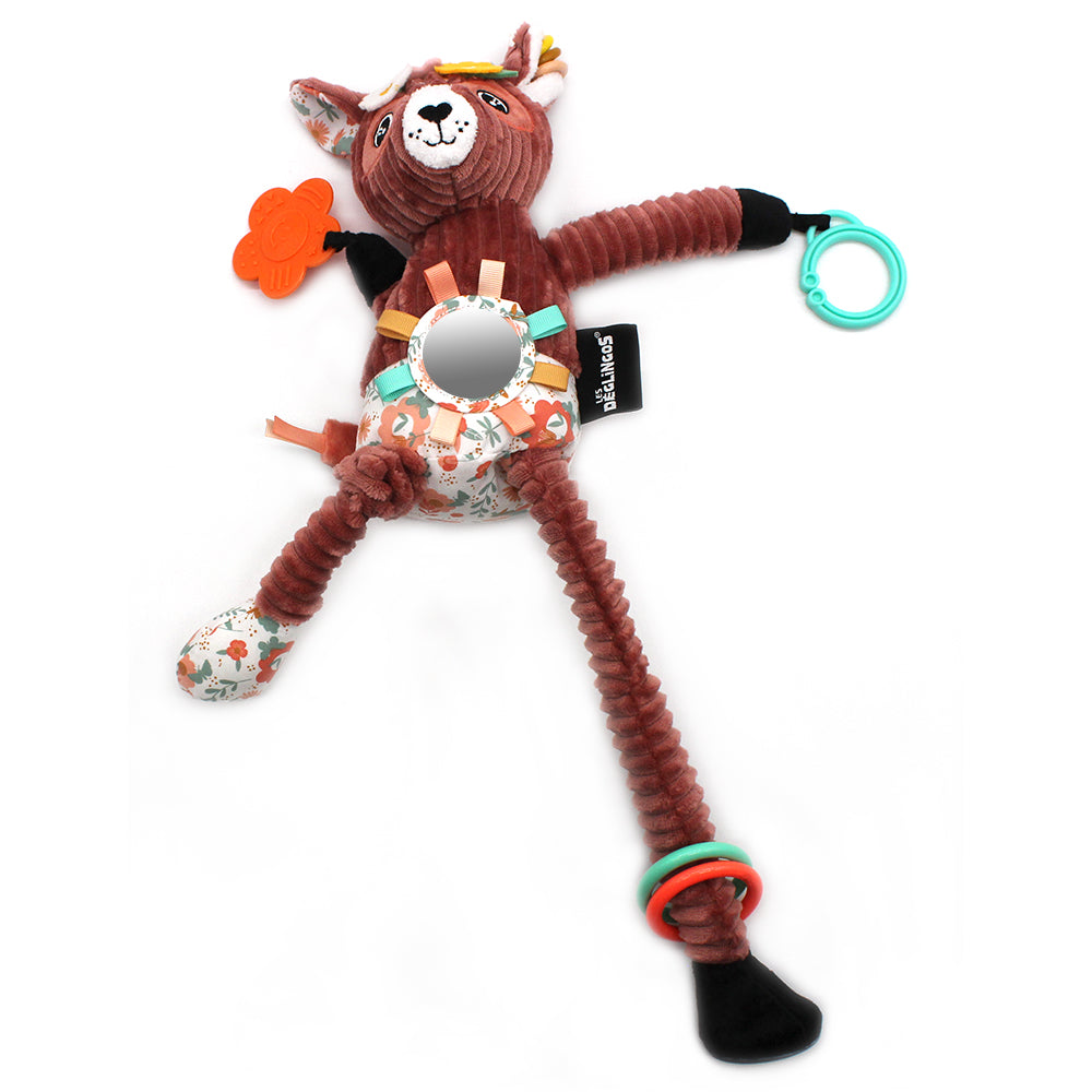 Les Deglingos Melimelos peluche attività cervo terracotta