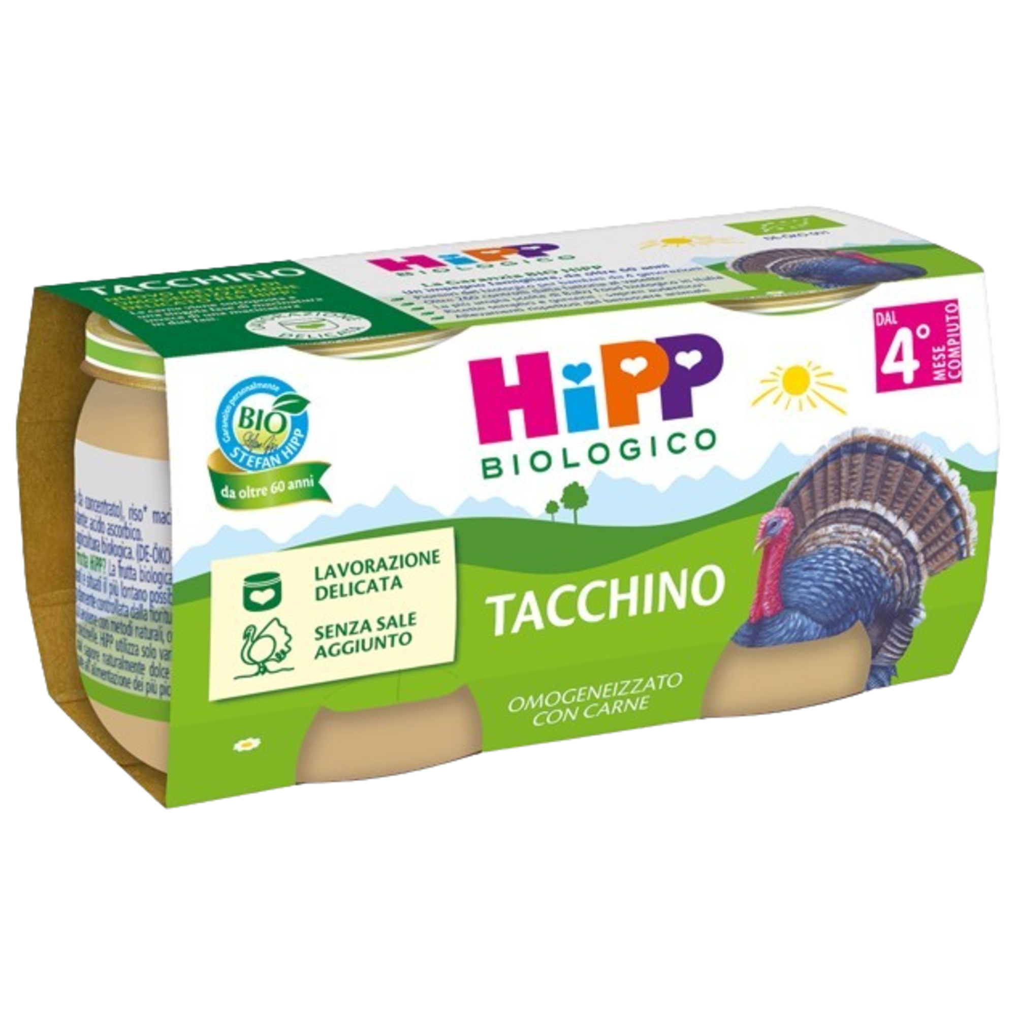 HiPP omogeneizzato tacchino bio 2x80g senza sale