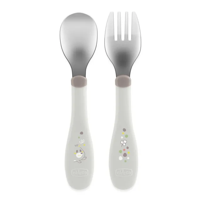 Chicco Posatine inox 18m+ grigio posate bimbo