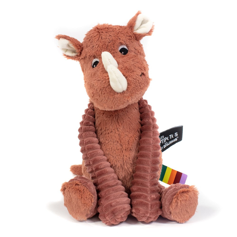 Les Déglingos Ptipotos Grobisou peluche rinoceronte 35 cm
