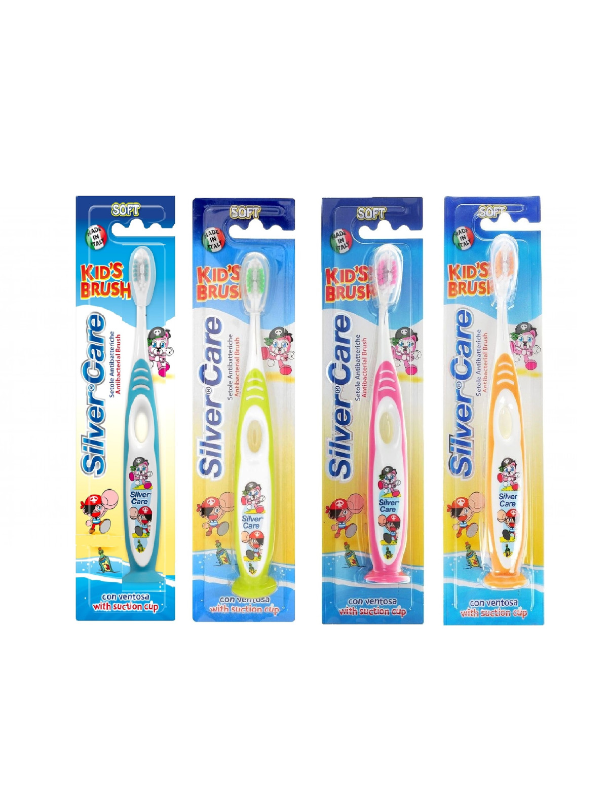 Spazzolino Bambini 2-6 Anni Antibatterico con Ventosa