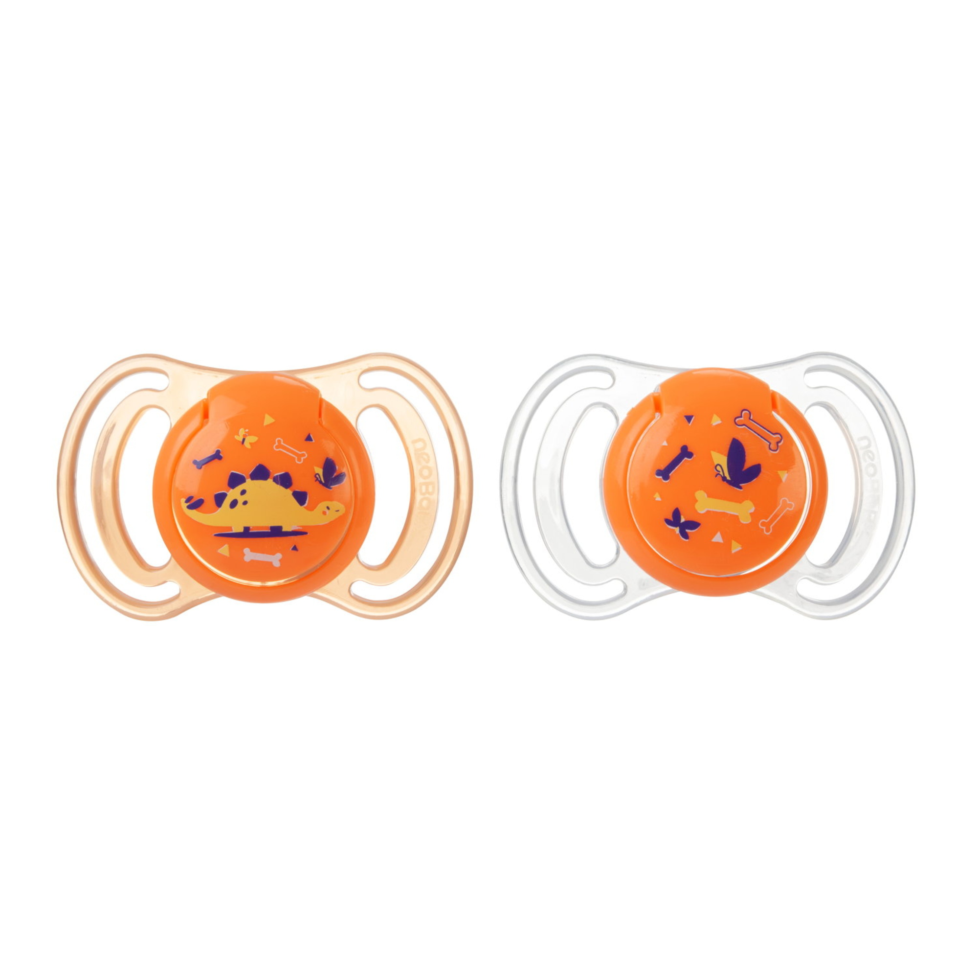 Neobaby succhietto anatomico silicone Mini 0m+ arancione 2 pz