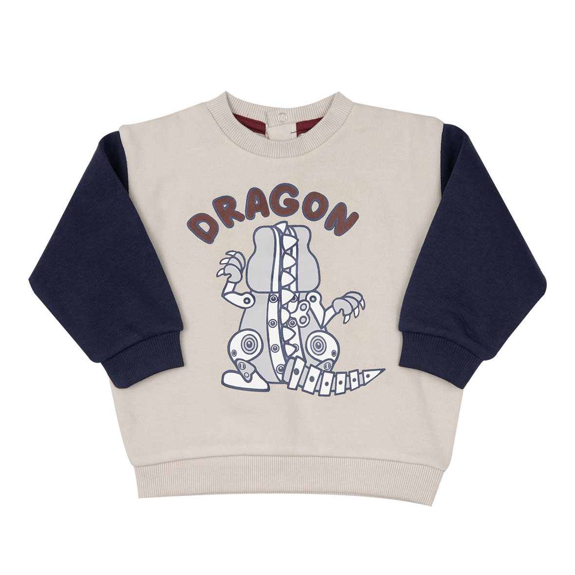 Mawi felpa bicolore maglia stampa draghetto garzata