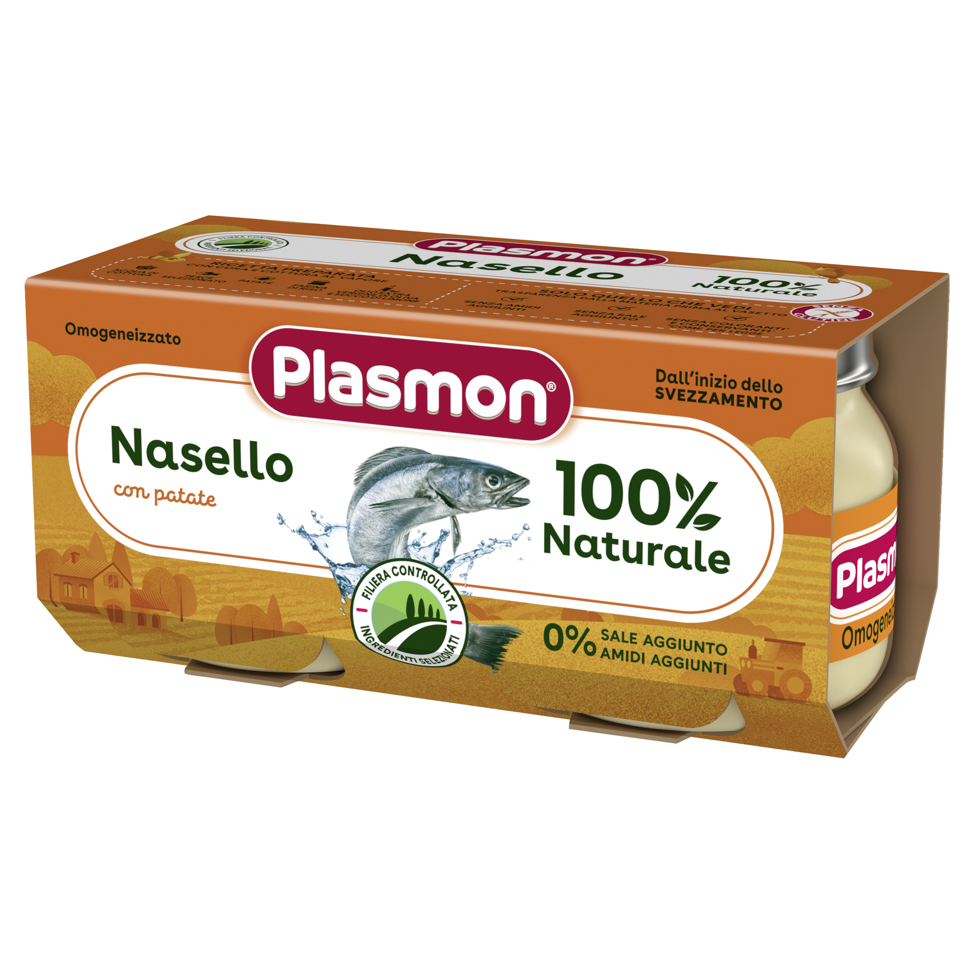 Plasmon omogeneizzato nasello patate 6 mesi 2x80g