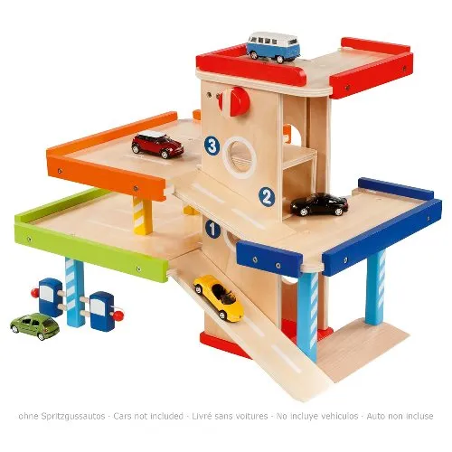 The Dida garage legno per macchinine con ascensore