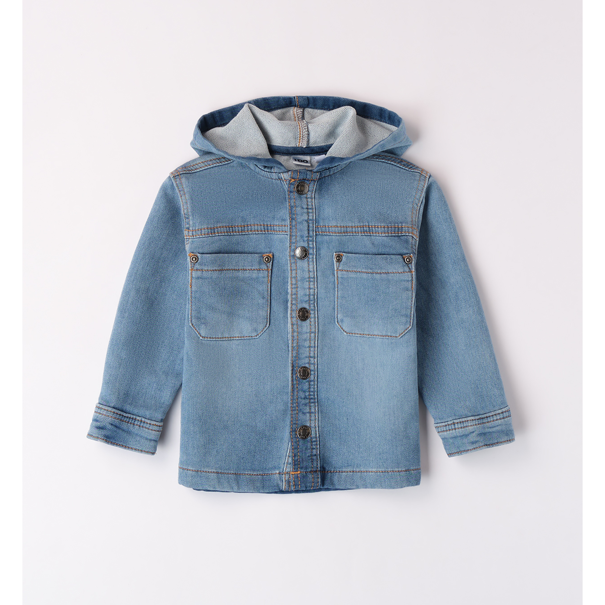 iDO Fake Denim camicia bambino con cappuccio