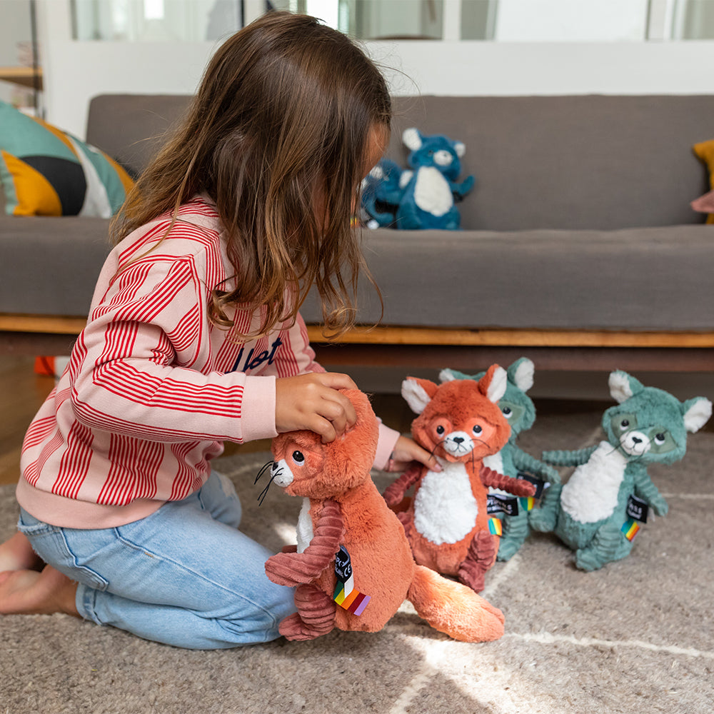 Les Deglingos Ptipotos Netoitou peluche procione terracotta 26 cm