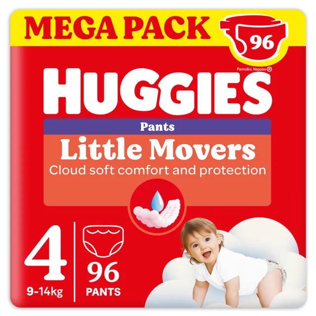 Huggies Little Movers Mutandina Pannolini Tg 4 96 Pezzi 9-14 Kg